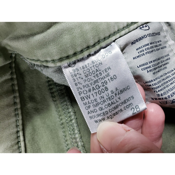 Adriano Goldschmied Jeans Size 28 Womens Green Mid Rise Crop Cigarette USA - Picture 4 of 13